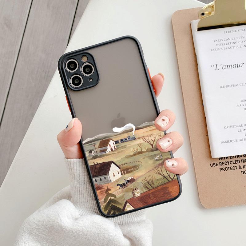 Retro Rural Scenery Phone Case For iphone X XS XR Back Cover For iPhone 16 15 14 Plus 17 16 15 14 12 13 11 Pro MAX Mini Cover