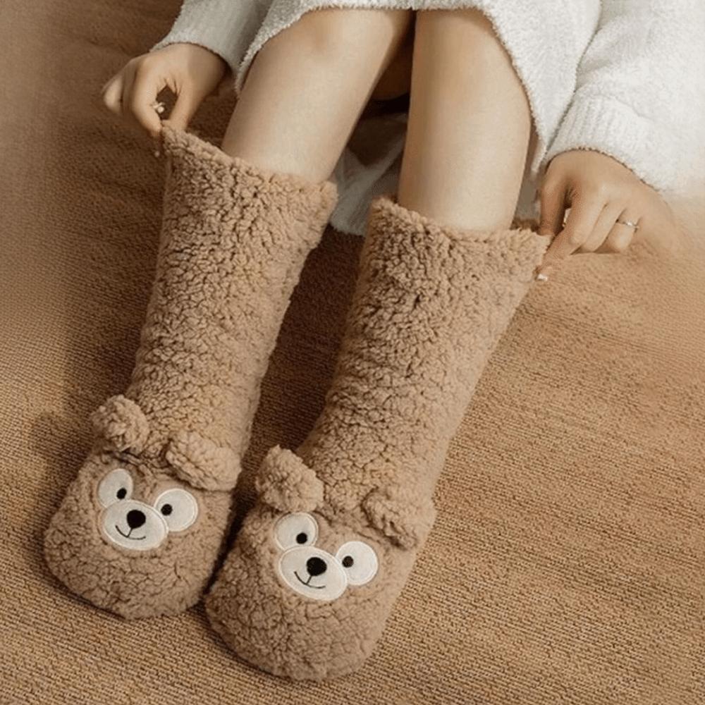 Thickened Thermal Socks Coral Fleece Leg Covers Warm Floor Socks Christmas Gift
