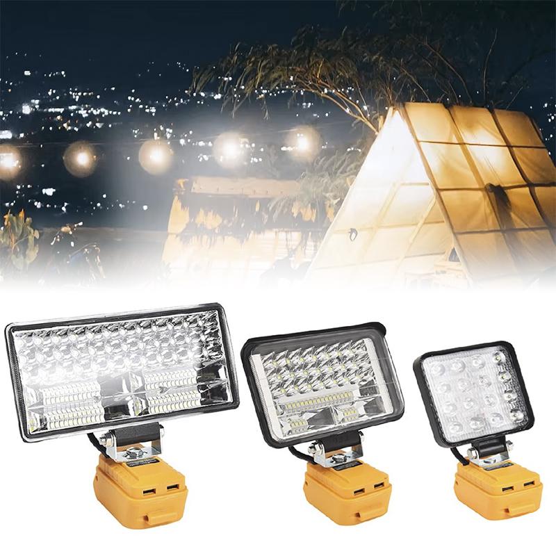 Smart Cordless LED Working Light for Outdoor Activities Utilizing a For 20V Battery and Offering Dual USB Outputs