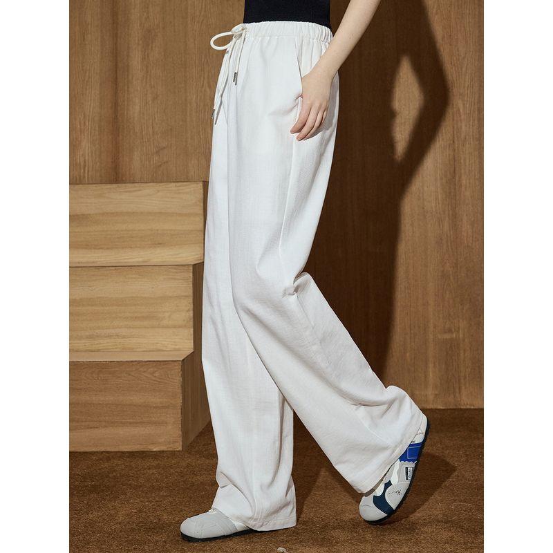 Coolhut Versatile Loose Elastic Waist Drawstring Wide-Leg Pants Straight Drawstring 26 Spring/Summer New Women's Casual Pants