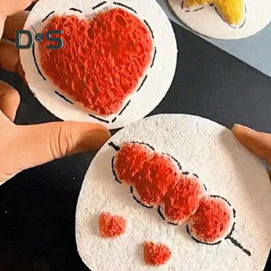 10/20Pcs Foam Texture Paper Round Square White Cellulose Cards Puffy Texture Acrylics Painting Paper 3D Canvas Sponge Kids DIY Art Craft Supplies