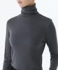 MUSINSA STANDARD WOMAN [Heat Standard] Women'S Brushed Slim Turtleneck Long Sleeve T-Shirt [Iron Gray]