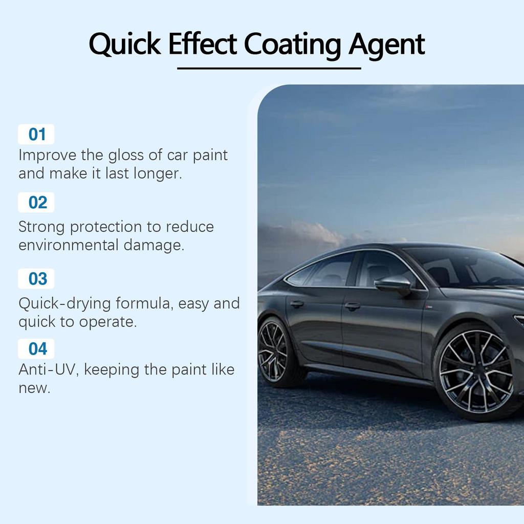 Car Detail Spray & Ceramic Coating Spray - Quick Paint Wax & Sealant for Auto Restoration - Hydrophobic Gloss Finish