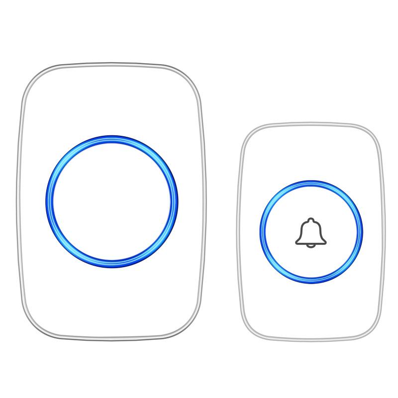 Household Wireless AC Digital Music Doorbell with Remote Control and One-to-One Caller белый