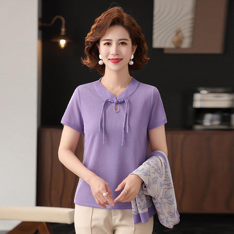 Elegant Spring Knit Two-Piece Set: Women's Chinese Style Long-Sleeve Cardigan for 40s and Up