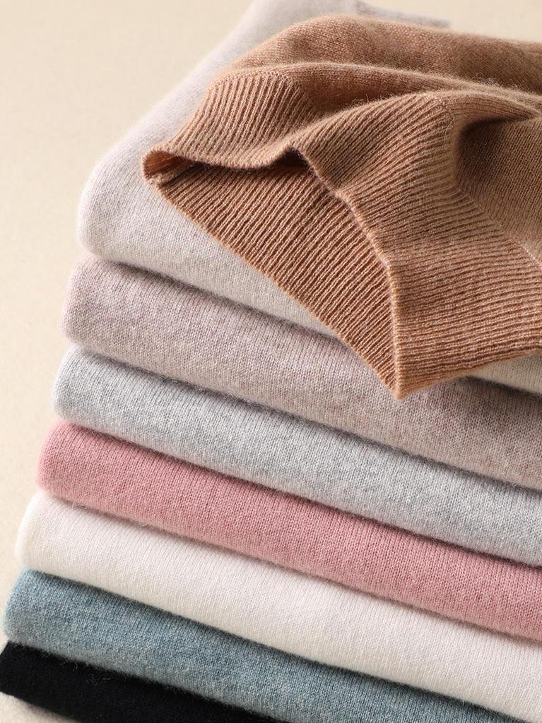 2023 Autumn-Winter Women's Slim-Fit Knit Sweater: Loose Outerwear, Half-High Neck, Thick Inner Layer.