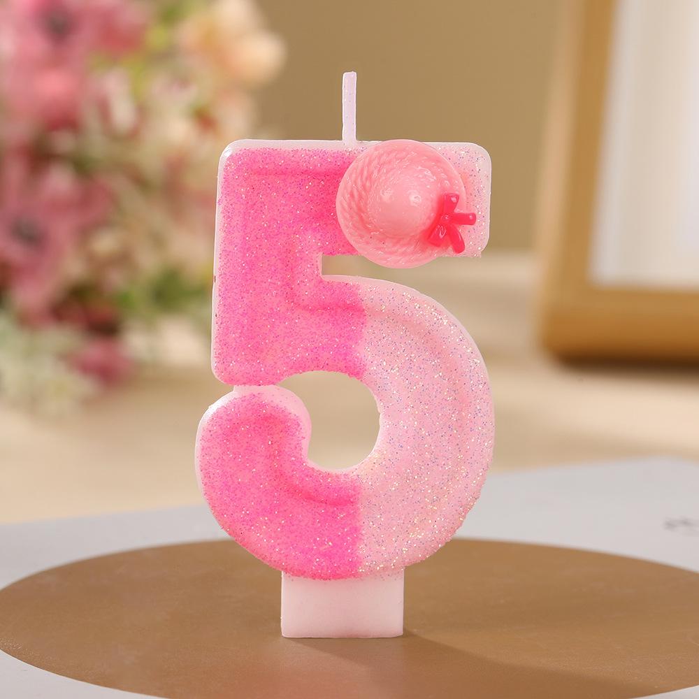 Chic & Cute Pink Beach Hat Number Birthday Cake Candles Beach Hat Pink