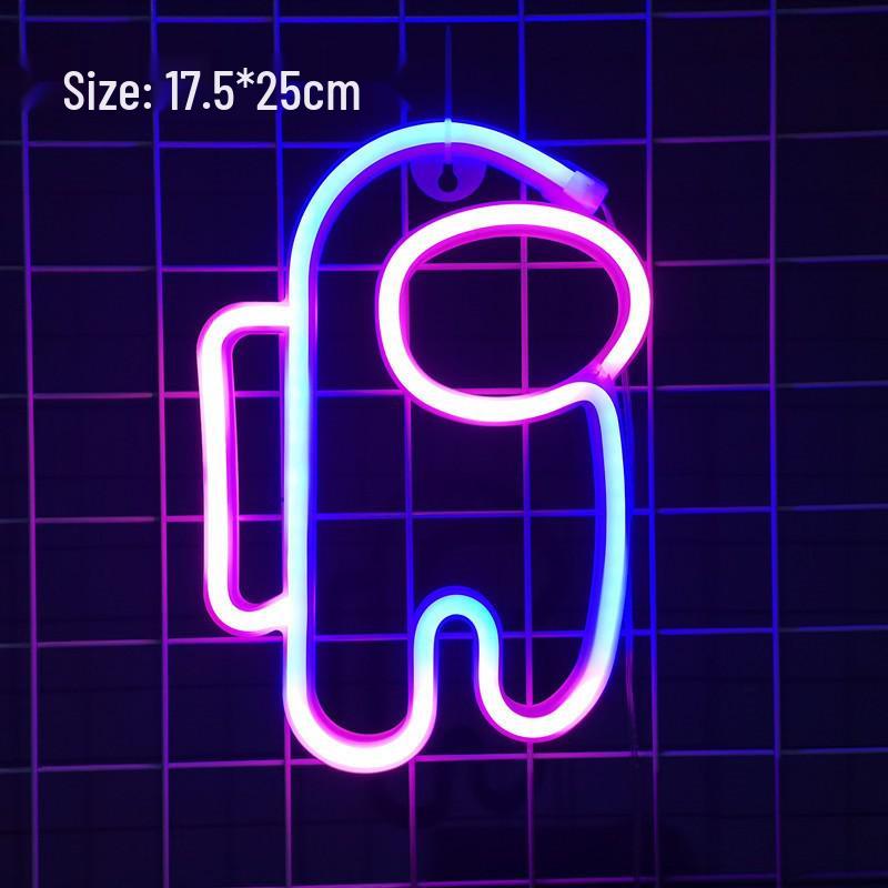 LED Neon Butterfly & Planet Wall Light - Decorative E-sports, Bar, and Photo Prop Night Light