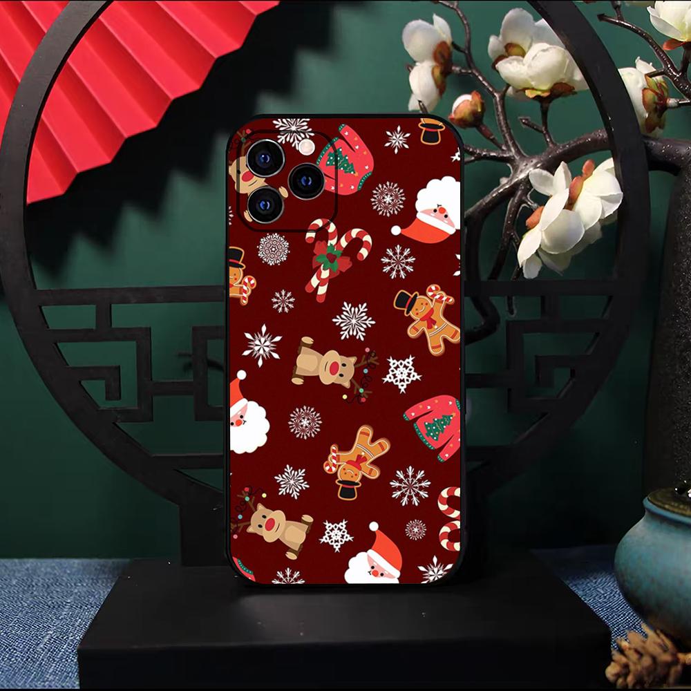 Christmas Santa Claus Snowman Phone Case For IPhone 17 Pro Max 16 15 14 Pro Max 13 11 X Xs Xr 8 7Plus Silicone Cover