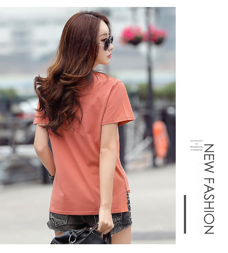 Plus Size Korean Style Printed Women's T-shirt Top