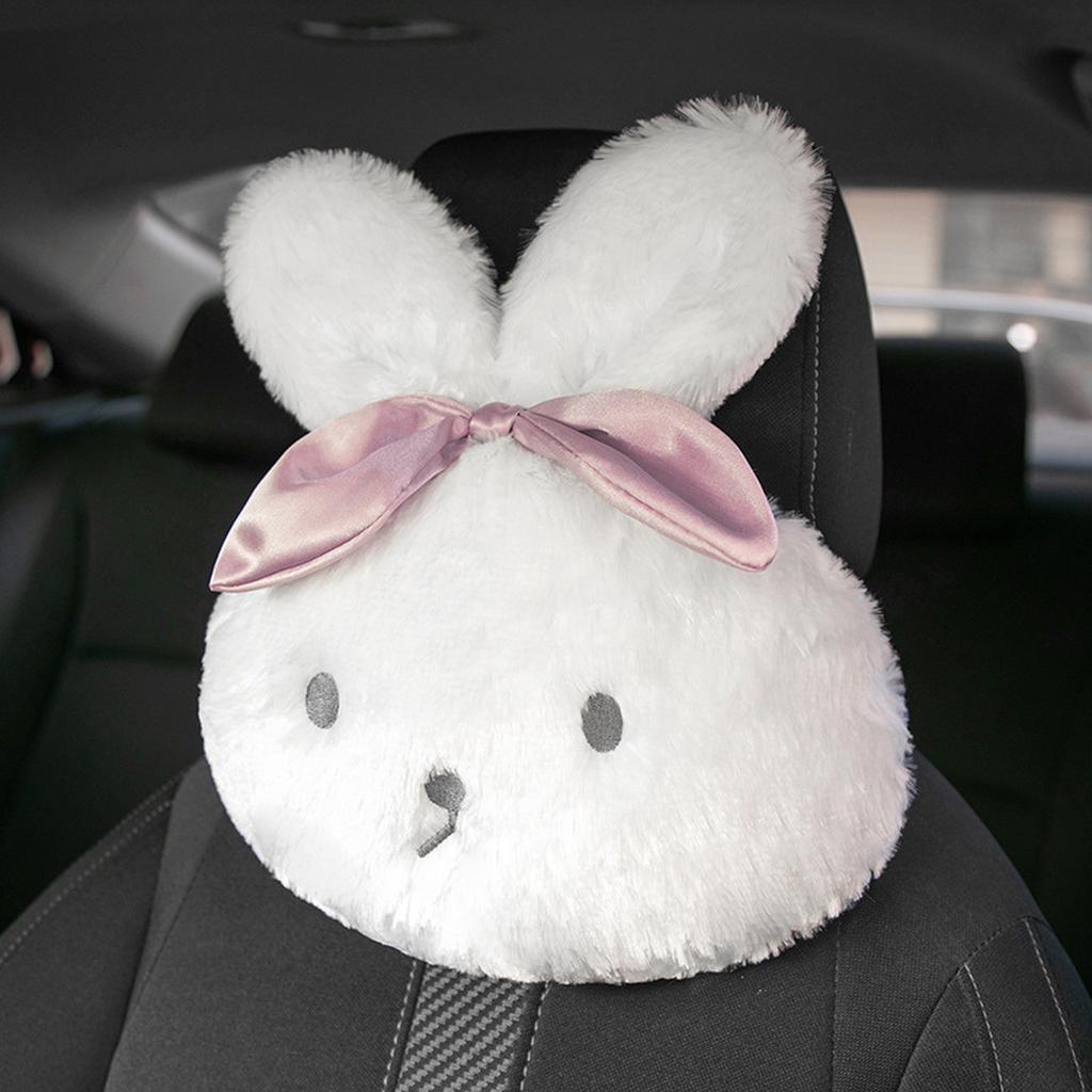 Car Headrest Lumbar Support Cartoon  Car Headrest Neck Pillow Plush Car Interior Accessories Cute Plush Shoulder Cover Pad
