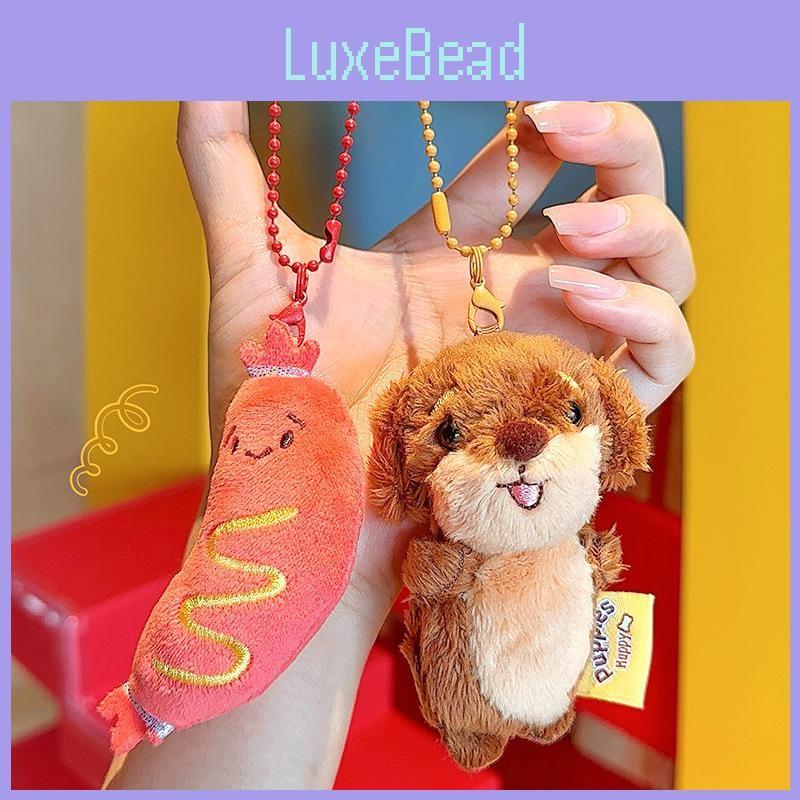 Sausage Lovely Plush Dog Keychain Fun Decorative Key Accessory In Two Colors