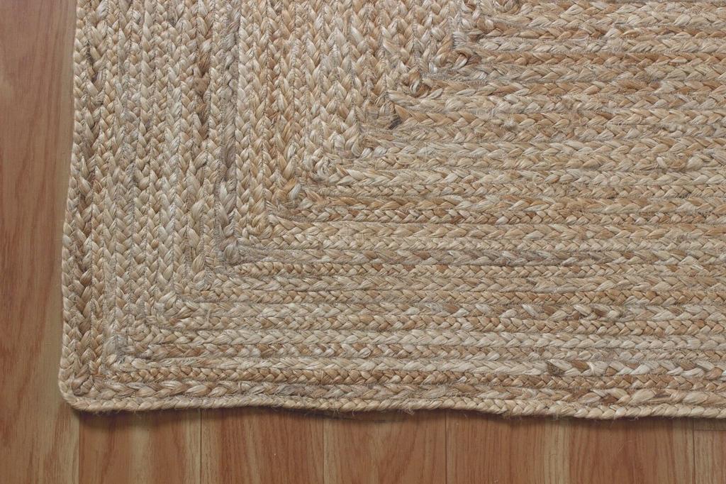 Jute Teppich 100% Naturjute Baumwollteppich Handgefertigt Wendbar Bereichsteppich moderner Teppich