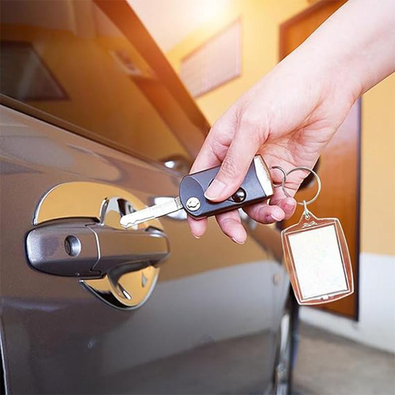 20 szt. Przezroczysty Dwustronny Pusty Brelok na Zdjęcie Akrylowa Ramka na Zdjęcie Breloczki Personalizowany Uchwyt na Brelok ze Zdjęciem z Kółkiem Dzielonym do Wkładki 4,5 X 3,2 cm