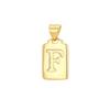 European & American Gold Brick Square Pendant Necklace: 26 Alphabet Letters, Clavicle Chain, Luxurious & Unique Design.