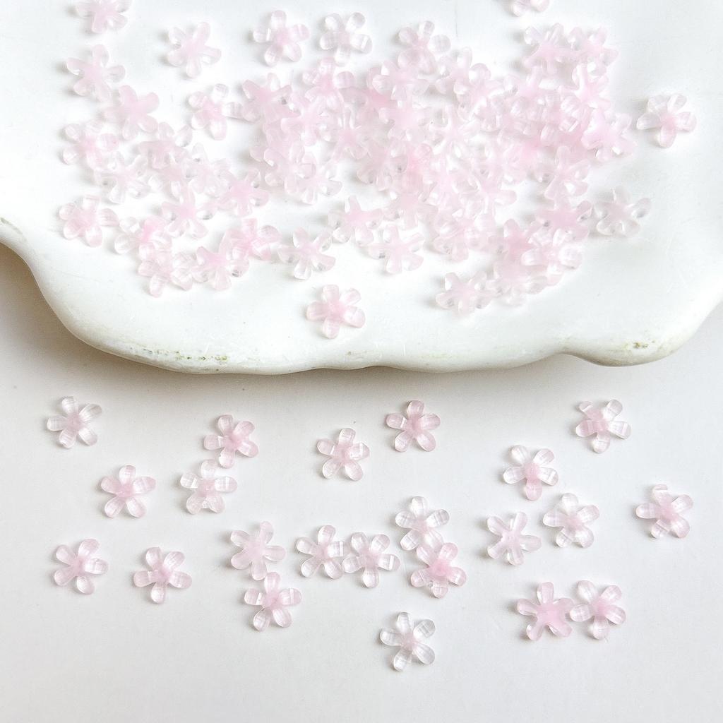 Summer New Flower Nail Art Rhinestones Ice Transparent Size 6mm 10mm Five-Petal Flower Resin Accessories Materials