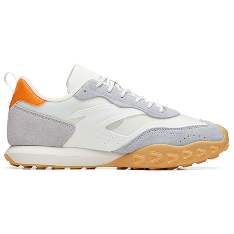Anta Lifestyle Series Fabric Synthetic Leather Shock Absorbing Non-Slip Wear-Resistant Low-Top Casual Shoes Men sneaker White Gray 112238856-5