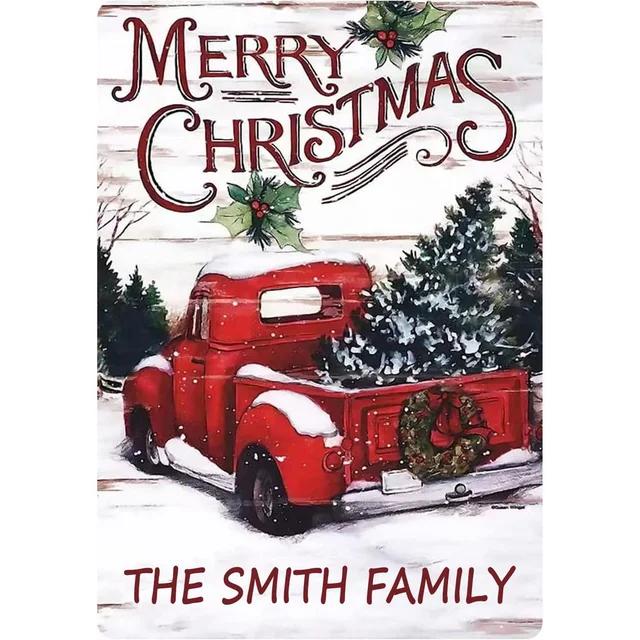 Vintage Merry Christmas Metal Tin Sign  Rustic Wall Art Plaque for Home Cafe Garden Bar Club Man Cave  Perfect Holiday Decor