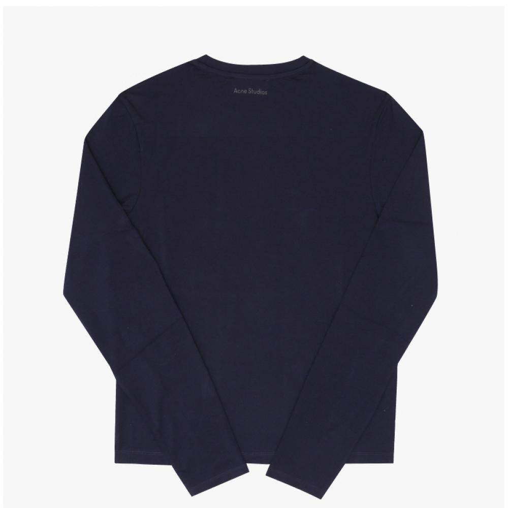 Tricou Unisex cu Mânecă Lungă Acne Studios Patch Logo Față Cl0311 Albastru Marin 885