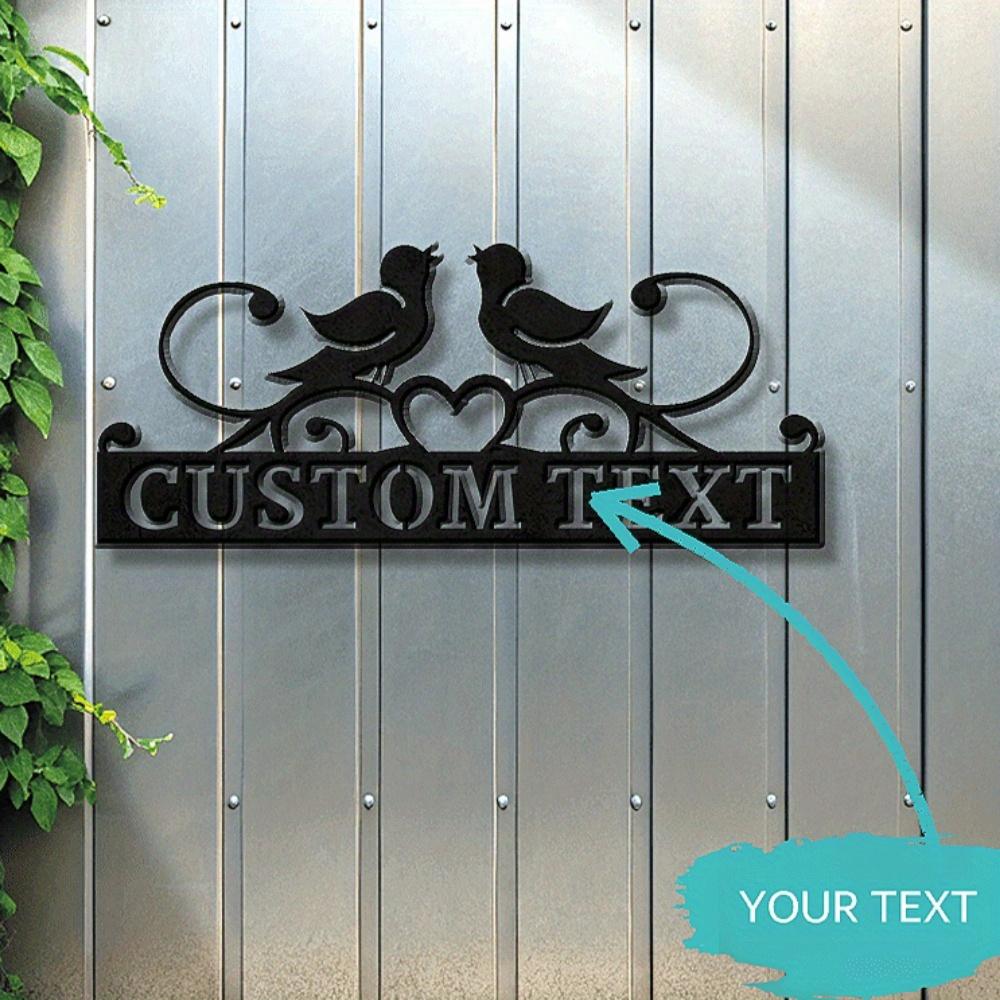 Twin Hearts Metal Garden Plaque Home Decor Love Symbol