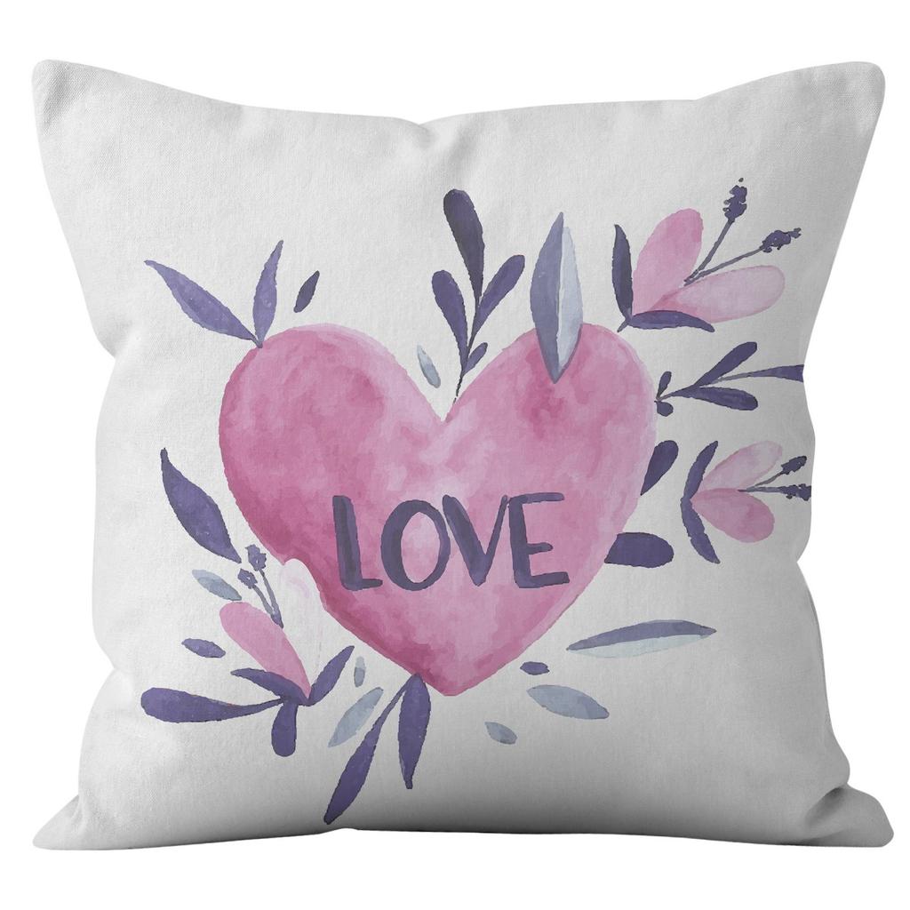 Valentine's Day Theme Purple Love Pillow Cover Home Pillow Cushion Cover