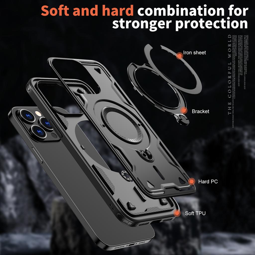 Magnetic Invisible Bracket Case for Iphone 17 Pro Max Air Iphone17 16 15 14 Plus 13 12 Pro Protect Cover Funda