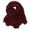 Women Scarf Solid Color Pleated Long Retro Autumn Winter Warm Long Scarf Soft Vintage Inspired Scarf
