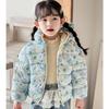 Fashion Girls' Warm Cotton-padded Clothes Winter Baby Girl Thickened Short Cotton-padded Jacket Children's Autumn Cute Cartoon Print Coats