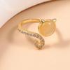 Charming Cat Ear & Eye Ring with Micro-set Diamonds - Adjustable Luxury Hand Jewelry