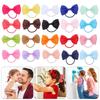 Christmas Hair Ties Bows 20pcs Ring Elastic Hair Accessories Kids Girls Cute Hair Ornaments Christmas Party Hair Bands Mixed Colors