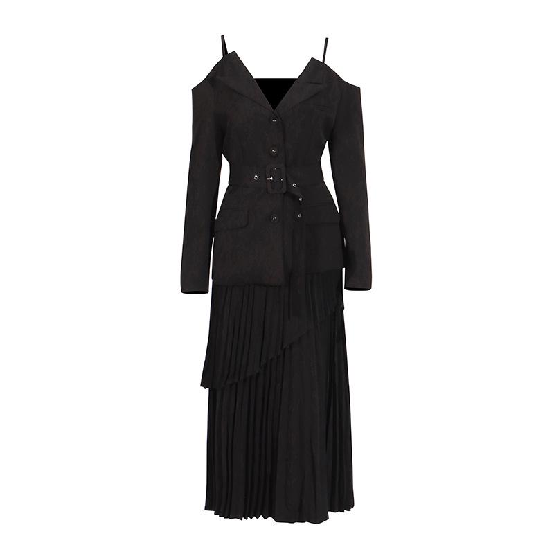 Australský komplet s odhalenými rameny a vysokou plisovanou sukní pro ženy - Kolekce 2025