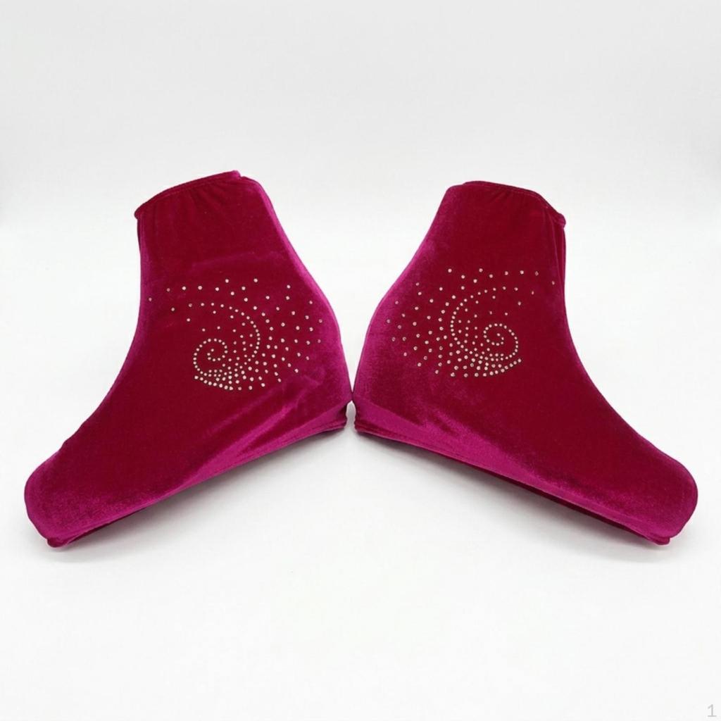 Figure Skate Shoes Cover Elastic Opening Velour Soft Sheltering Gear for Storage, Travel
