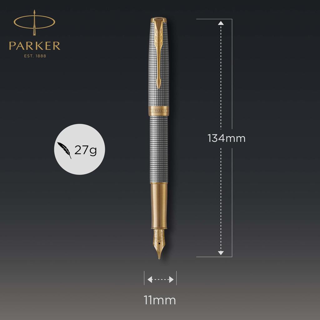 PARKER Sonnet Premium Sizzle GT Fountain Fine 18K Gold Gift Officially Product Number 1931489 Pen, Nib, Nib, Boxed, Imported,