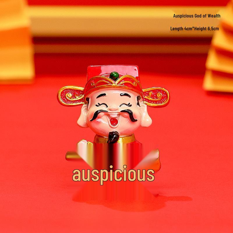 New Year Cartoon God of Wealth Ornament – Snake Year Figurine Home Decor Gift