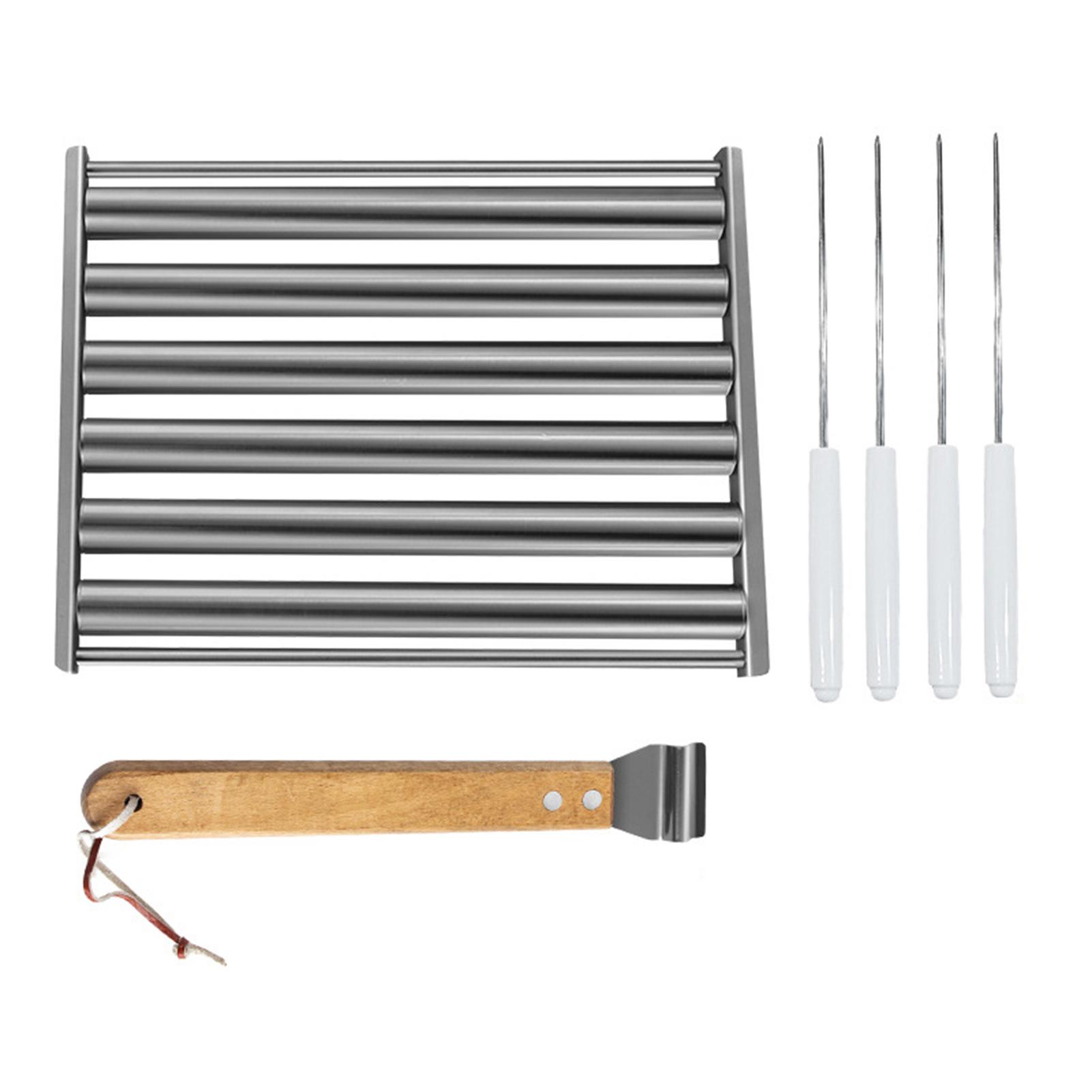 

Стойка для гриля для сосисок и хот-догов из нержавеющей стали, переносной антипригарный инструмент для барбекю для кемпинга и пикника