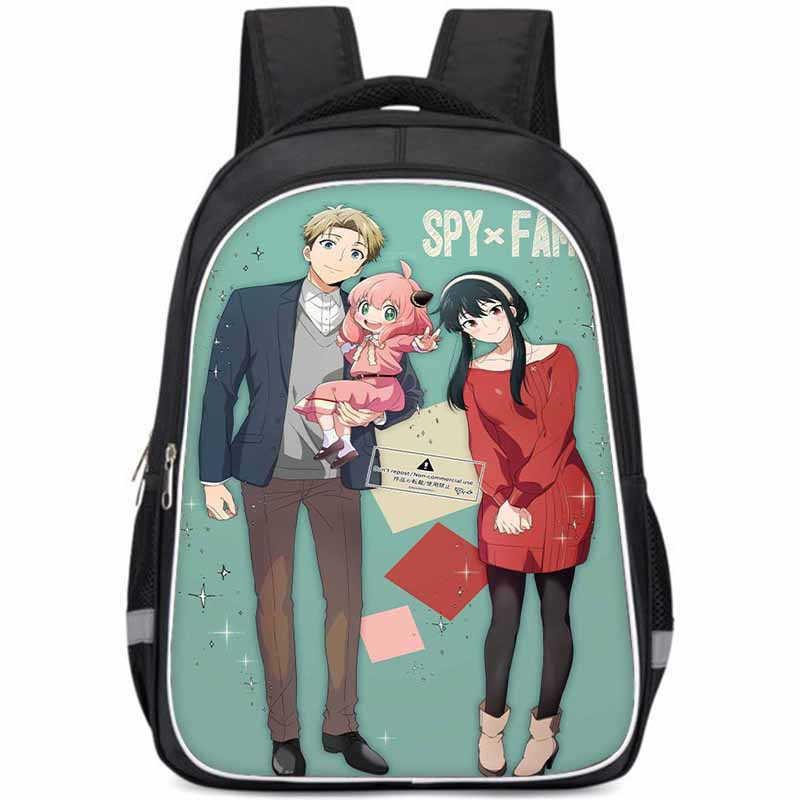 Geräumiger Spy Family Rucksack für Kinder Leichte Oxford-Stoff Schultasche
