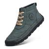 Handmade Split Leather Boots Men Shoes Comfortable Ankle Boots For Men Casual Shoes Large Size Tooling Shoes