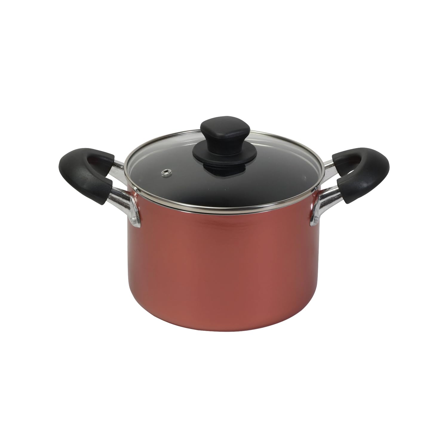

Pearl Metal 18cm Deep Stockpot with Glass Lid, IH Compatible, Non-stick Coating, Ideal for Pasta, Curry, Stews, and More. (HB-6969)