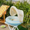 Baby-Schwimmring mit Baldachin, Aufblasbarer gestreifter Pool-Schwimmring für Kleinkinder Jungen Mädchen, UV-Sonnenschutz-Schwimmring mit Sicherheitsitz, Griff