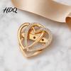 Scarf Fastening Pin Double Layered Love Heart Brooch Rhinestone Lapel for Men Heart-shaped Brooch Women Decorative Badge Clothes Bag Hat Suits