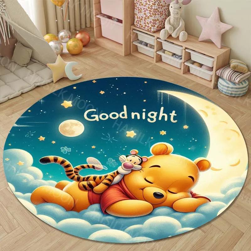 3D P-P0kemon Gengar Round Rugs Bedroom Living Room Home Decor Floor Mats for Kids Room Bath Chair Mat Carpet Next Day Shipping
