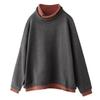 Pulover de damă toamnă/iarnă vintage color-block, pulover tricotat casual cu croială largă