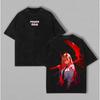 Manga Chainsaw Man Power Printed Tee Men Women Clothing Vintage Washed Cotton T-shirt Casual Loose T Shirt Harajuku Male Tshirt