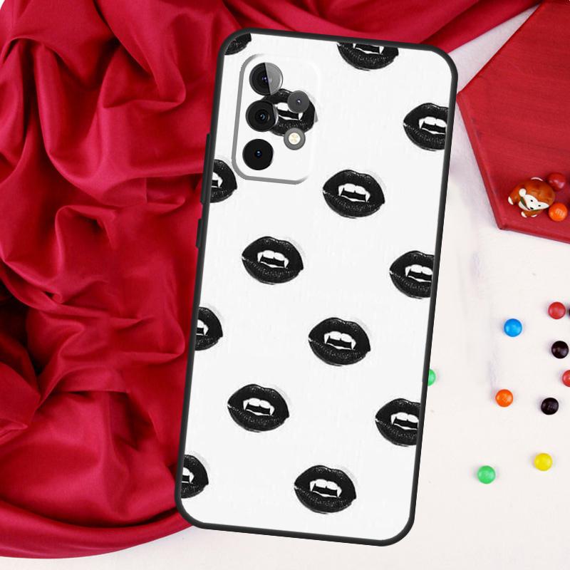 Sexy Vampire Lips For Samsung Galaxy A56 A36 A26 A16 A05 A06 A22 A32 A52 A54 A34 A14 A55 A15 A53 A33 A35 Case
