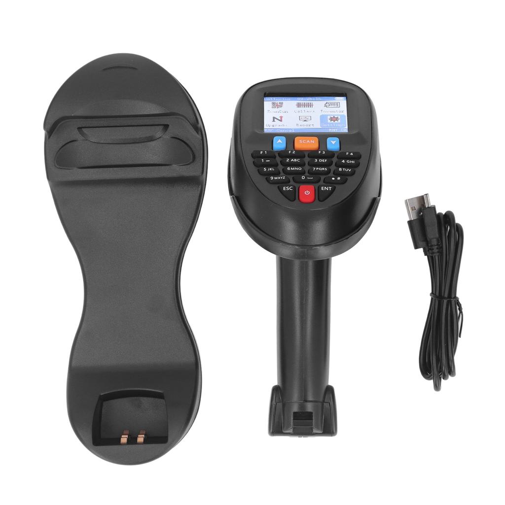 Barcode Scanner 2.4GHz Wireless CCD Red Light Barcode Reader 2.2in Display Data Collector