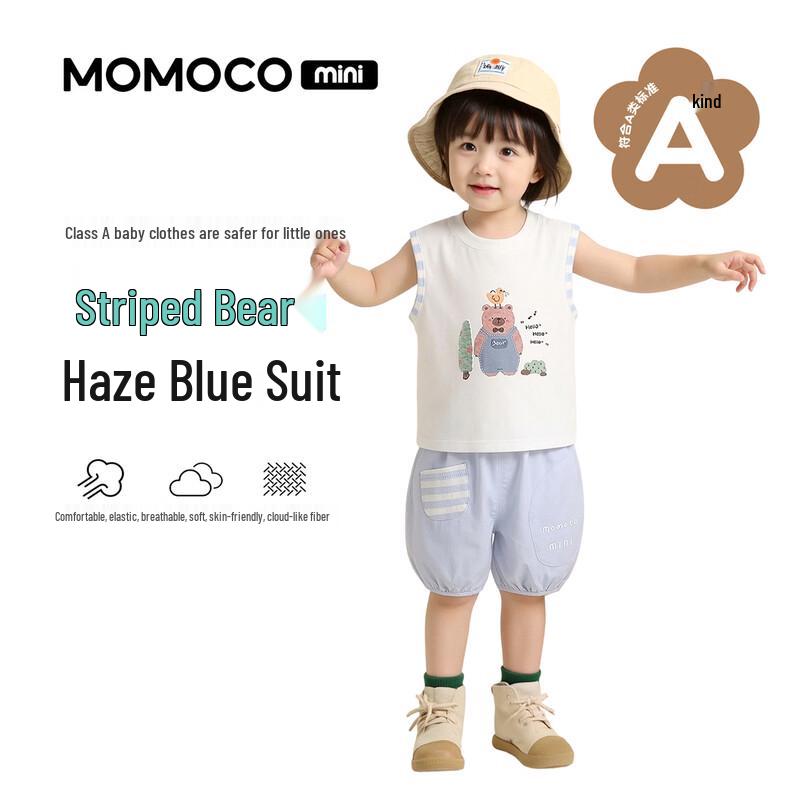 MOMOCO Kids  Blue Summer Vest Set 73