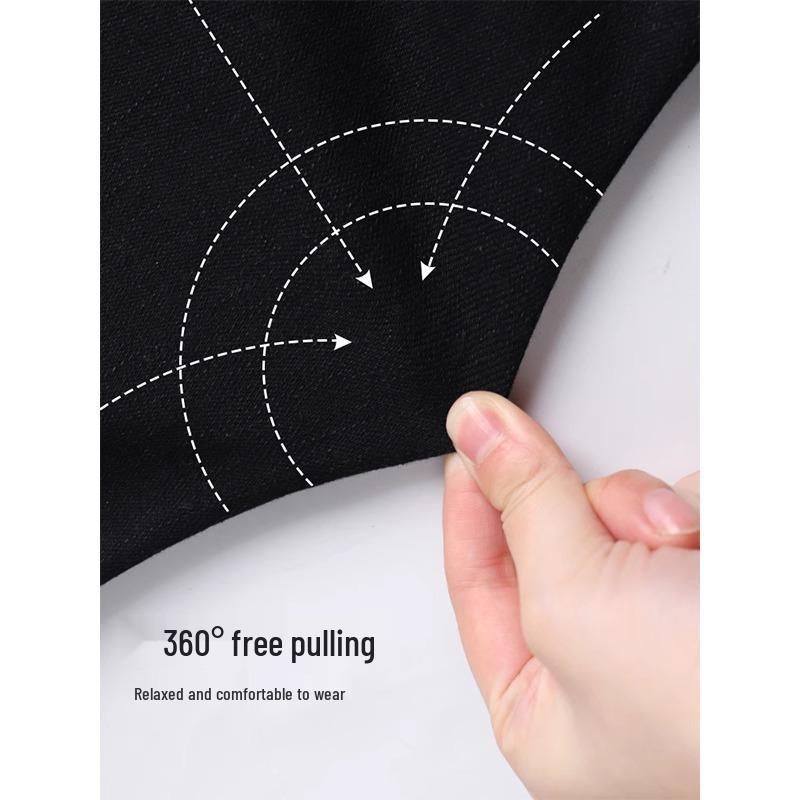 Petite Women's Slimming Black High Waist Cropped Straight Leg Jeans