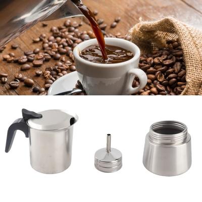 304 Edelstahl Mokkakanne 200 ml Fassungsvermögen Handbrühkaffeekanne Kaffeezubereitung