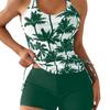 2025 Stylish European & American Backless Slimming Swimsuit with Printed Design & Tummy Control
