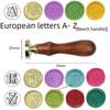 Ретро-європейська сургучна печатка з дерев'яною ручкою та круглою мідною головкою